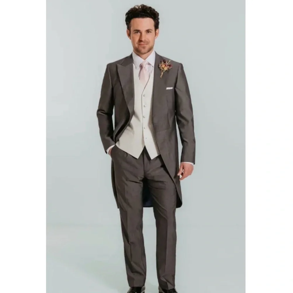 Dobell Men's Silver Grey Tailcoat Formal Blazer Morning Suit Jacket Sz 42R